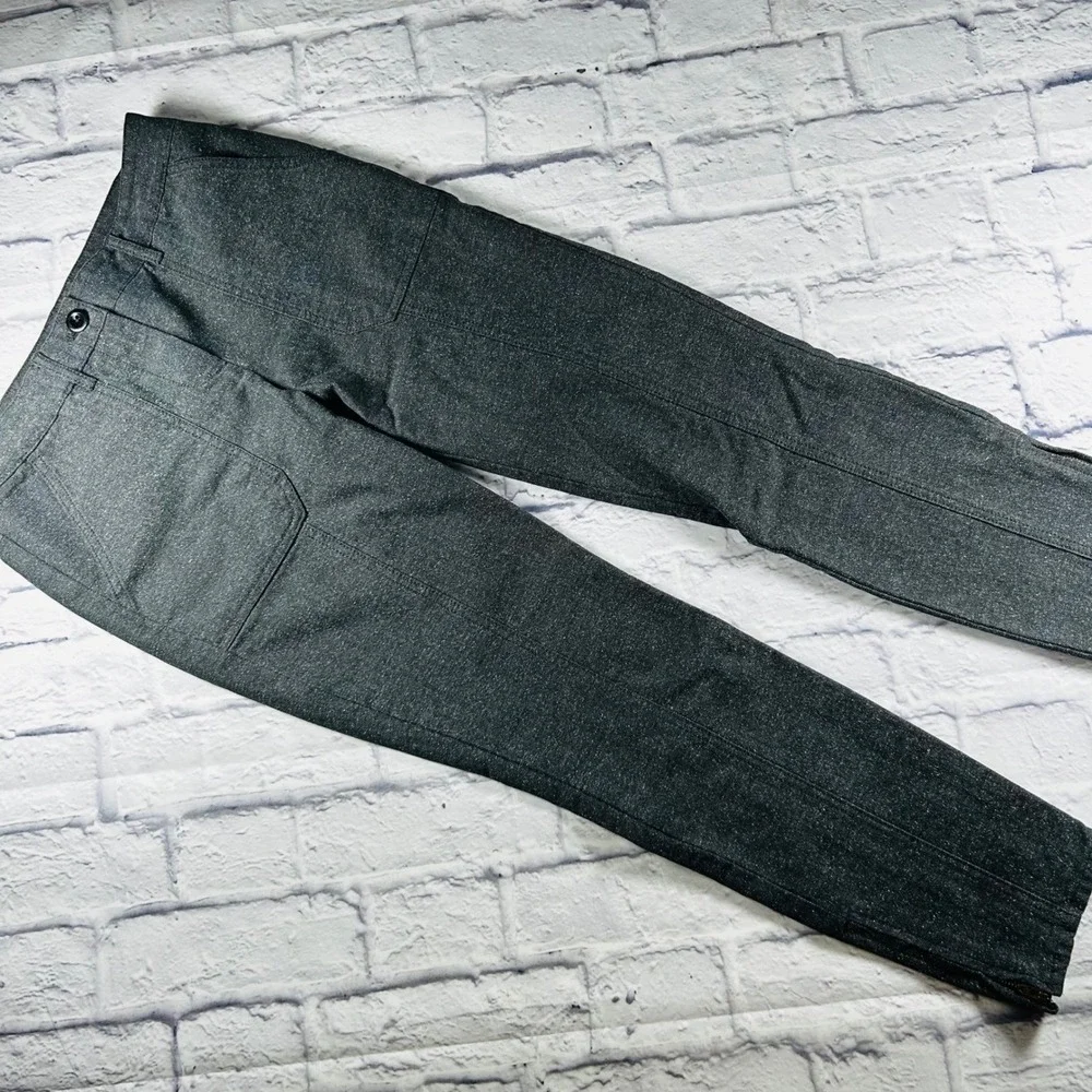 J Crew Womens Grey Herringbone Slim Ankle Pants Zip Hem Patch Pocket Size 2